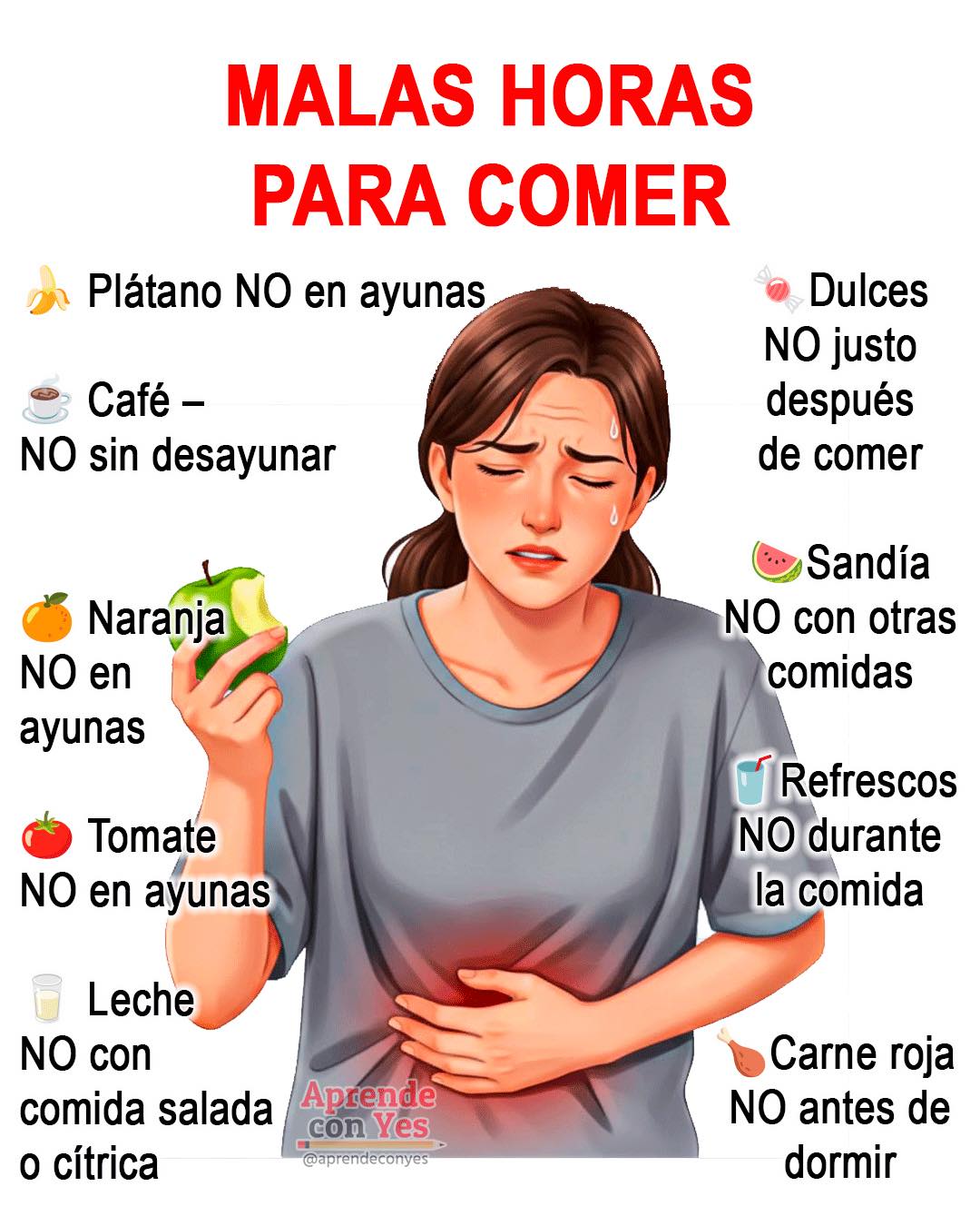 Aprende - Malas horas para comer | Facebook