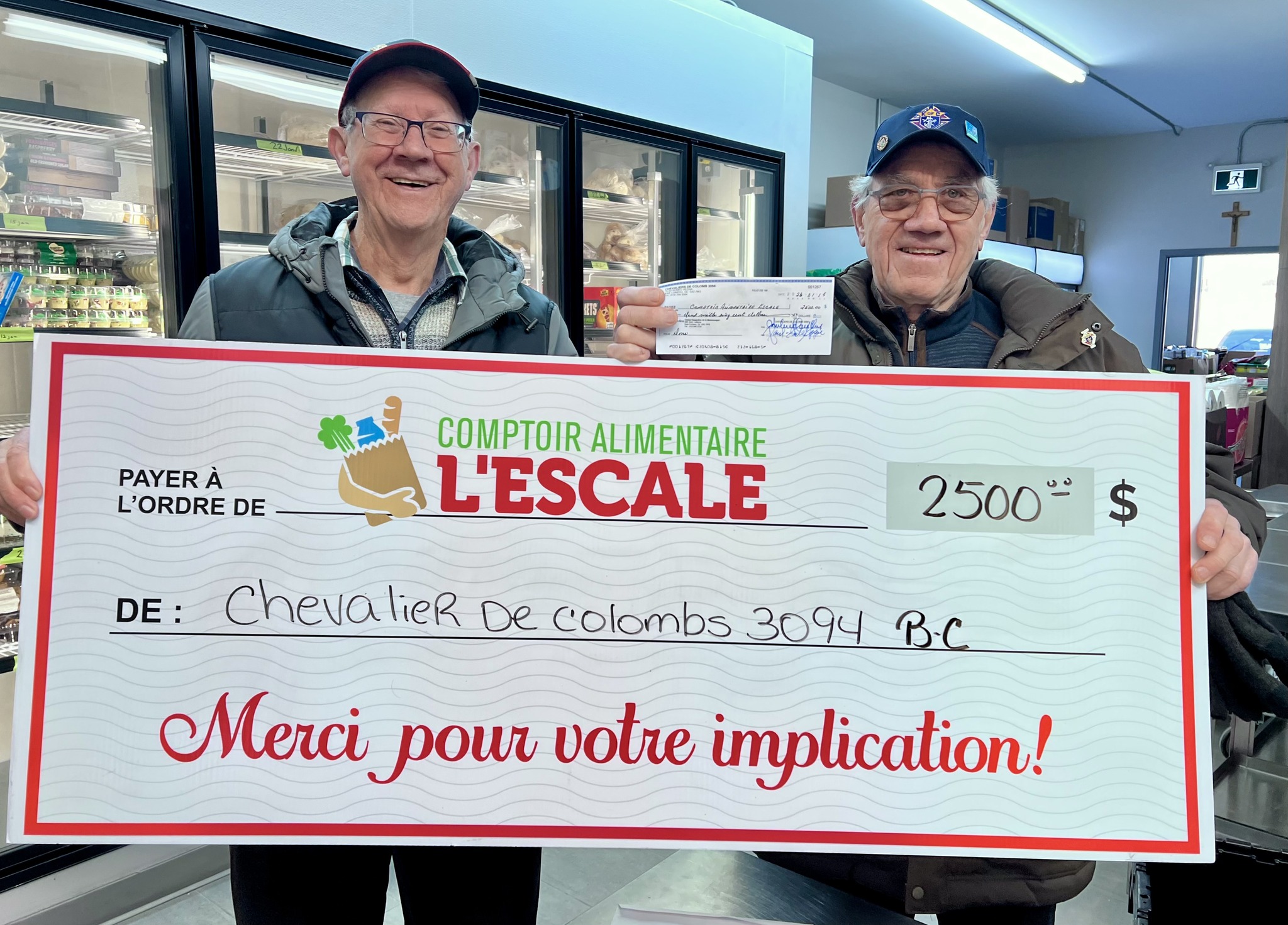 Comptoir - Un immense merci aux Chevaliers de Colomb #3094 de Baie ...