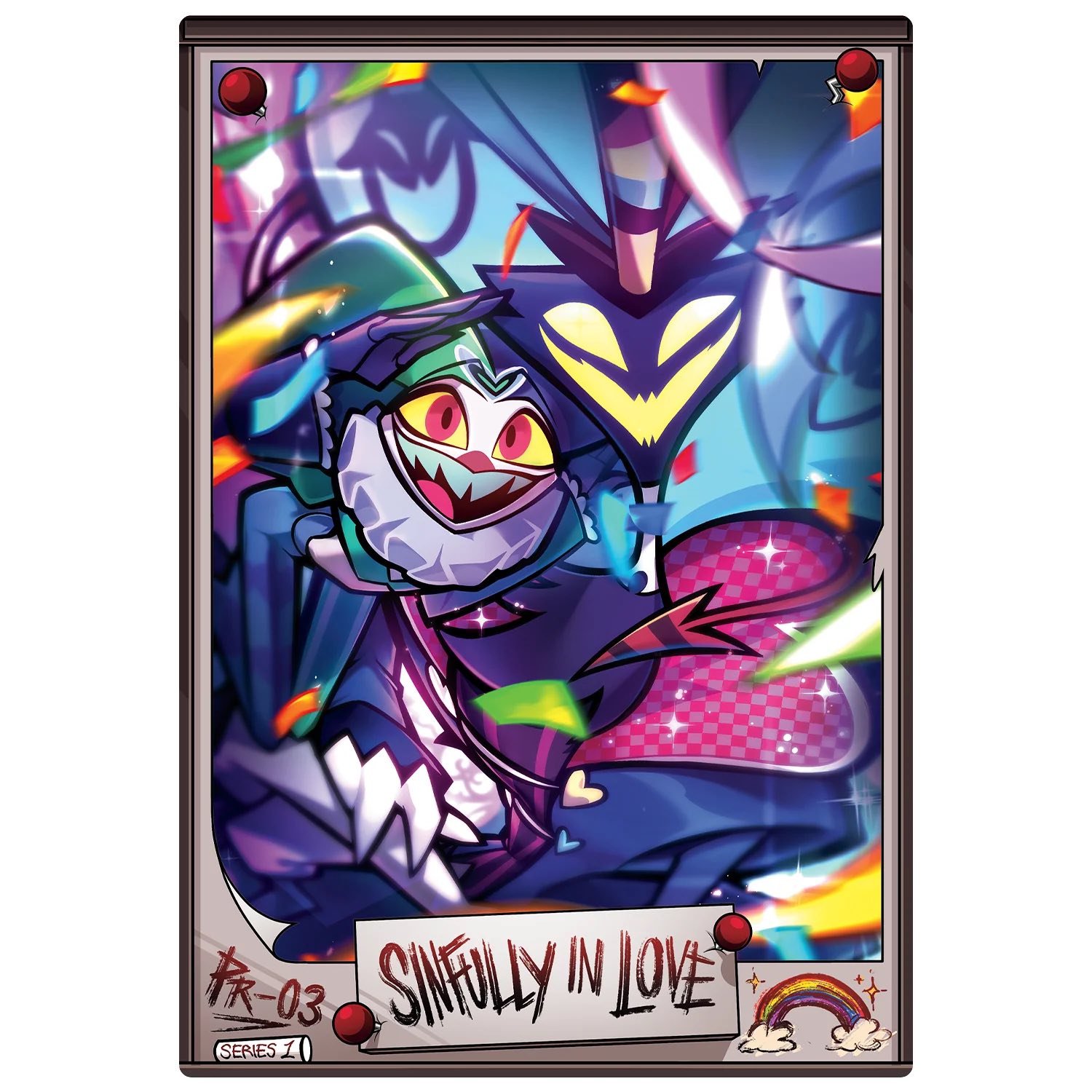 Pride promo cards for sale: Sinfully in Love Helluva Boss character