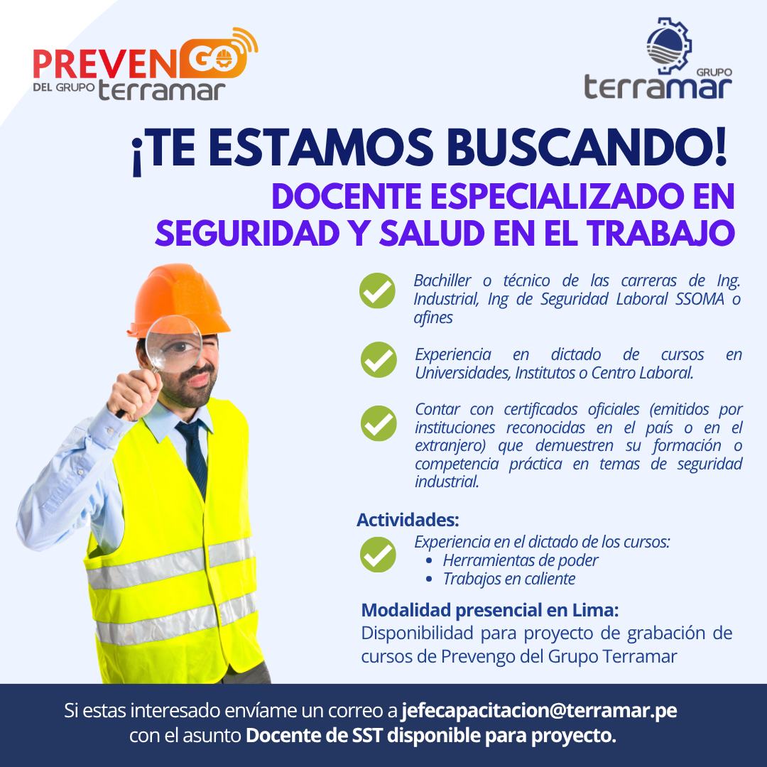INGENIEROS DE SEGURIDAD Y SALUD EN EL TRABAJO - PERU | ¡Buscamos ...