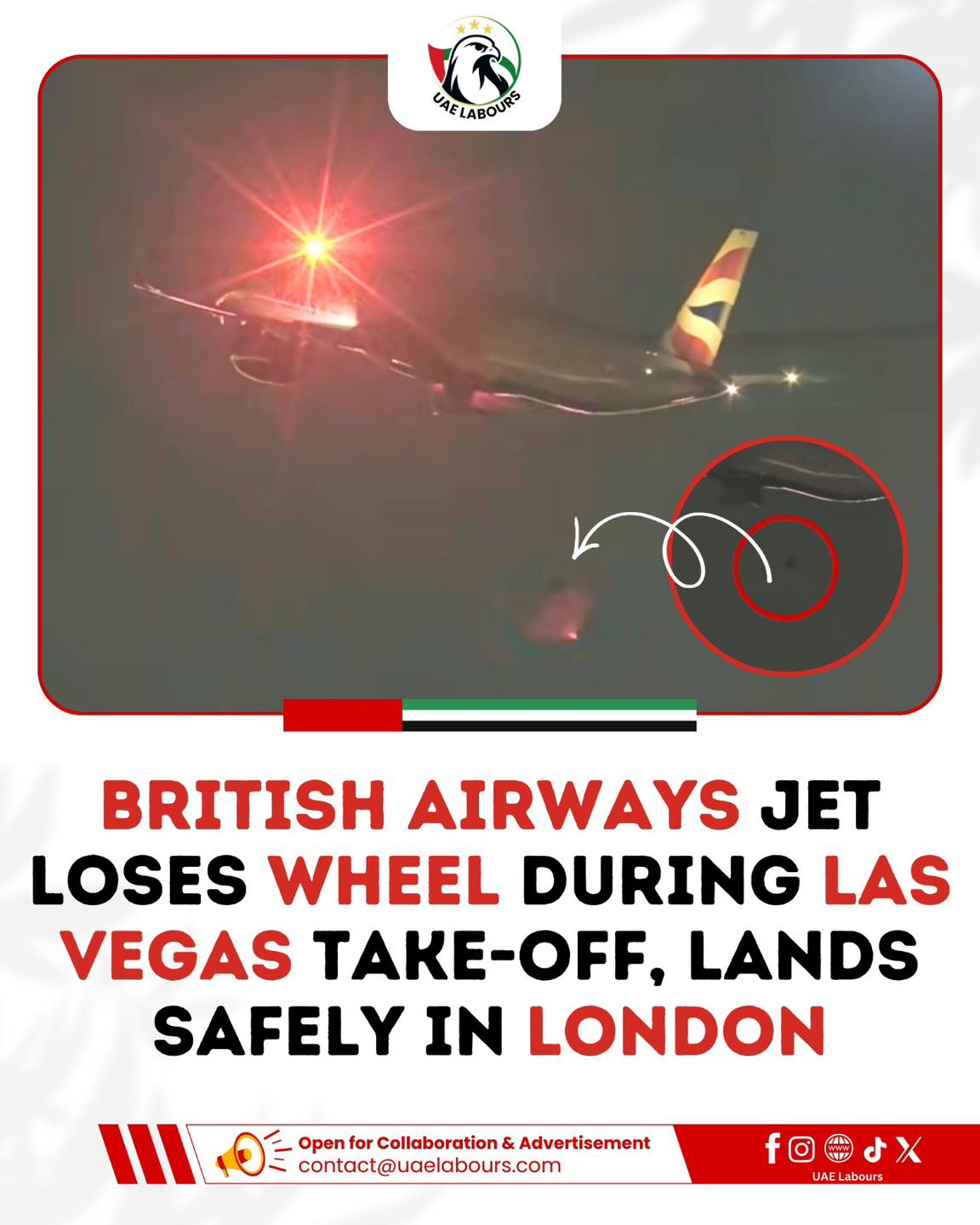 UAE LAW & Visa Issues | A British Airways Airbus A350-1000 lost a main ...