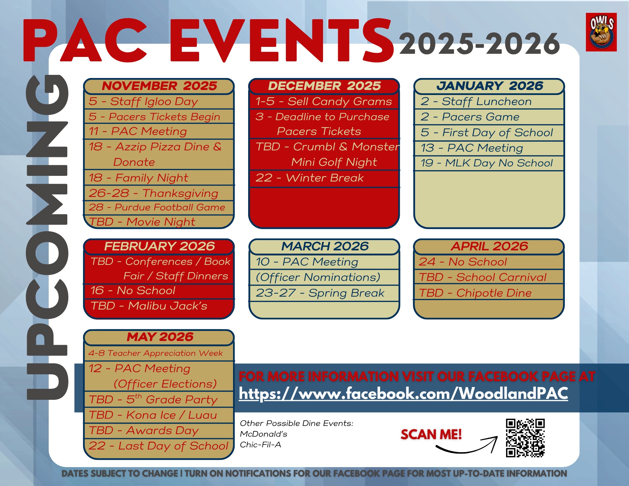 Woodland - Updated Calendar of Events! • We try to keep this as up-to ...