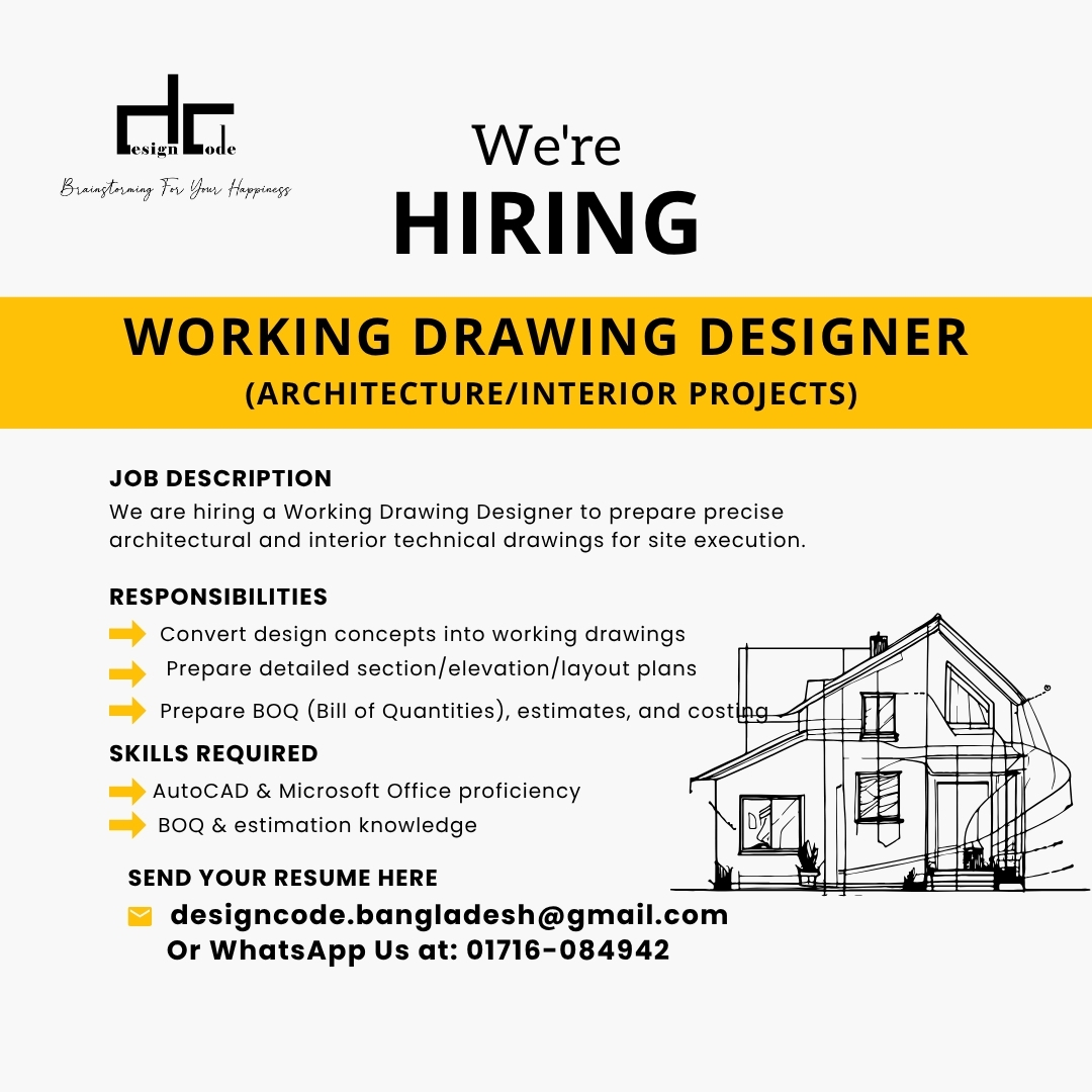 Design - 📢 𝐖𝐞’𝐫𝐞 𝐇𝐢𝐫𝐢𝐧𝐠: 𝐖𝐨𝐫𝐤𝐢𝐧𝐠 𝐃𝐫𝐚𝐰𝐢𝐧𝐠 𝐃𝐞𝐬𝐢𝐠𝐧𝐞𝐫 (𝐀𝐫𝐜𝐡𝐢𝐭𝐞𝐜𝐭𝐮𝐫𝐞 ...