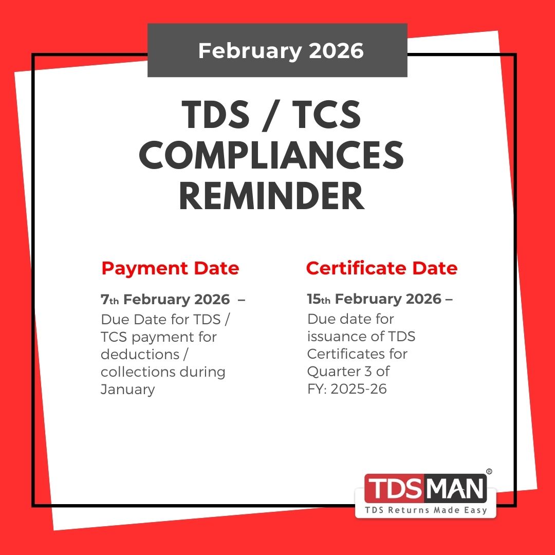 TDSMAN - TDS / TCS Compliance Reminder for February 2026 February 2026 ...