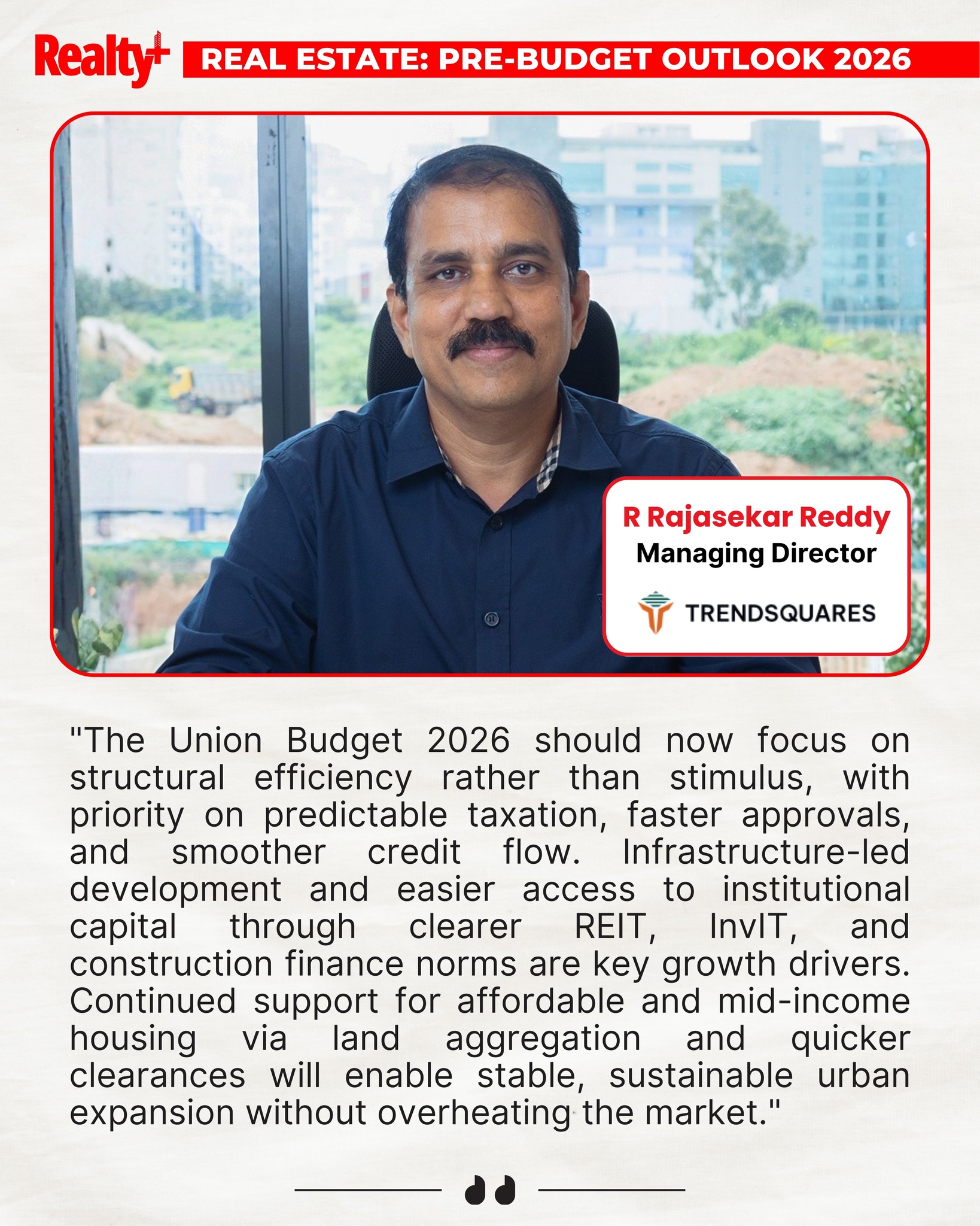 Realty+ - 🎤 Mr. R. Rajasekar Reddy - Managing Director, Trendsquares ...