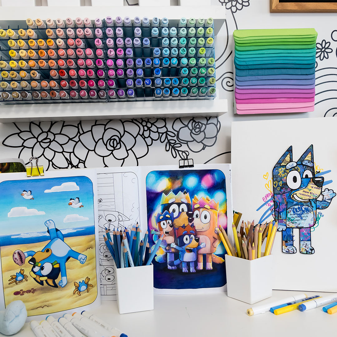 Sarah - I turned these Bluey Colouring Pages into 3 art pieces! 🥰 I ...