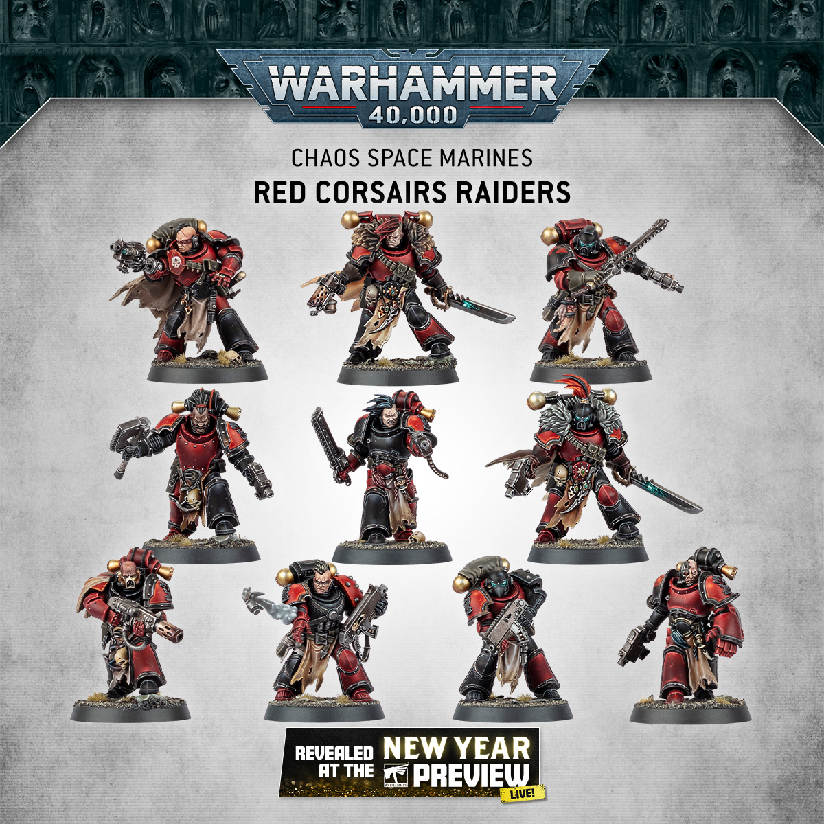 Extensie De Joc Warhammer 40000, Lords Of The Maelstrom Red Corsairs Chaos Space Marines Battleforce Games Workshop 36 Modele De Asamblat Gri 99120102110