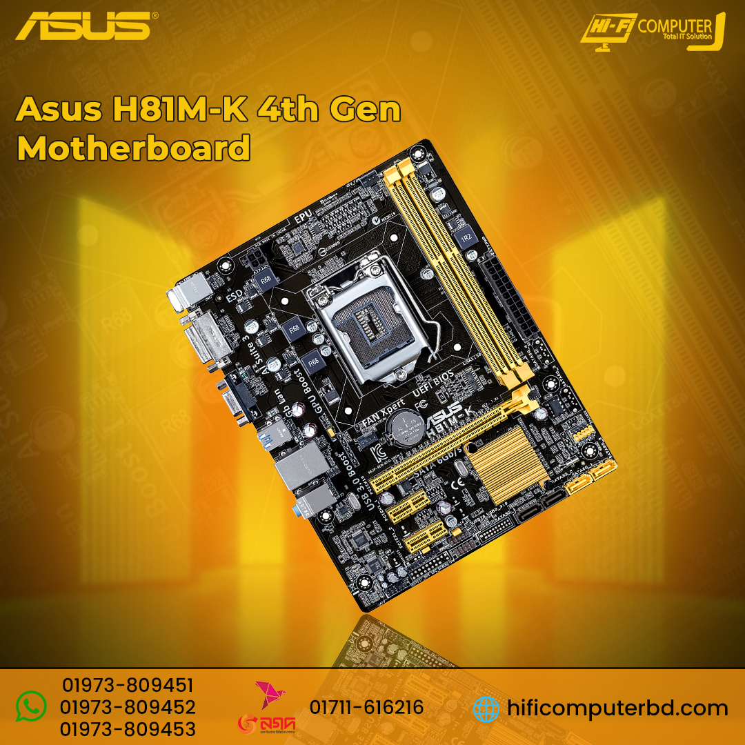 Hi-Fi - 🔥 Asus H81M-K 4th Gen Motherboard – Reliable Performance for ...
