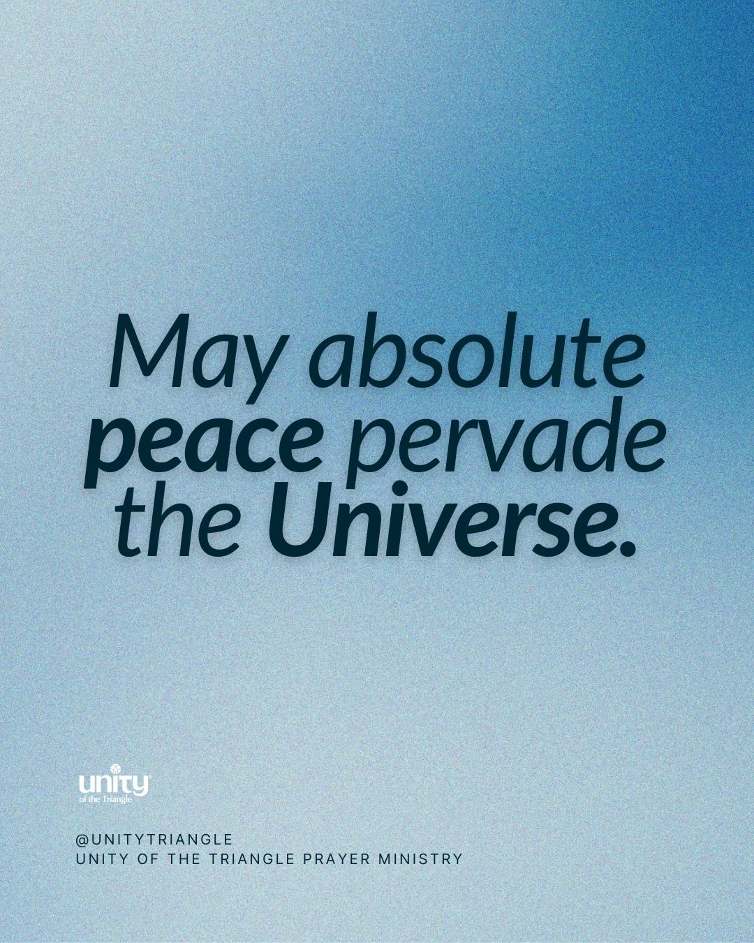 May absolute peace pervade the... - Unity of the Triangle | Facebook