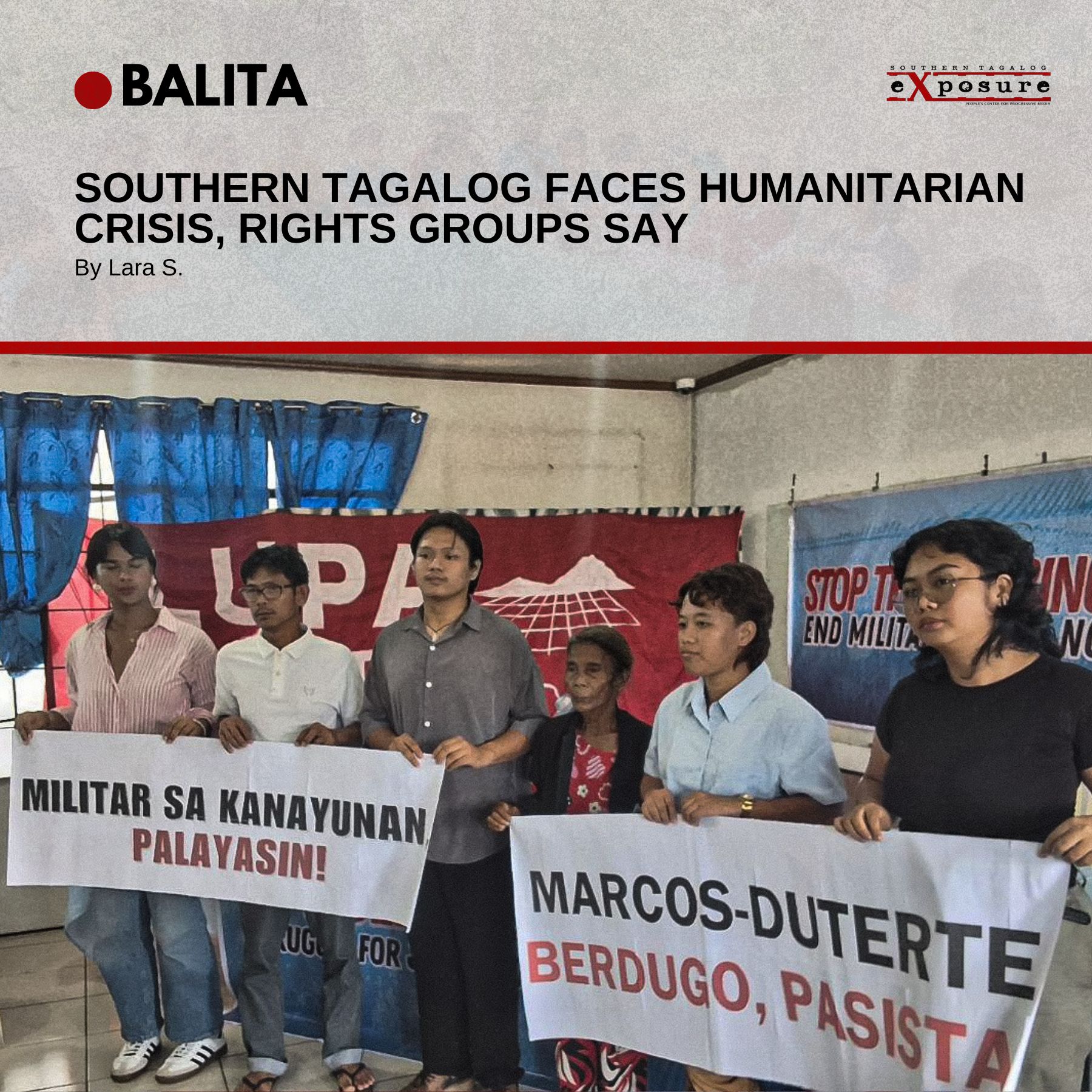 Southern - Southern Tagalog Faces Humanitarian Crisis, Rights Groups ...