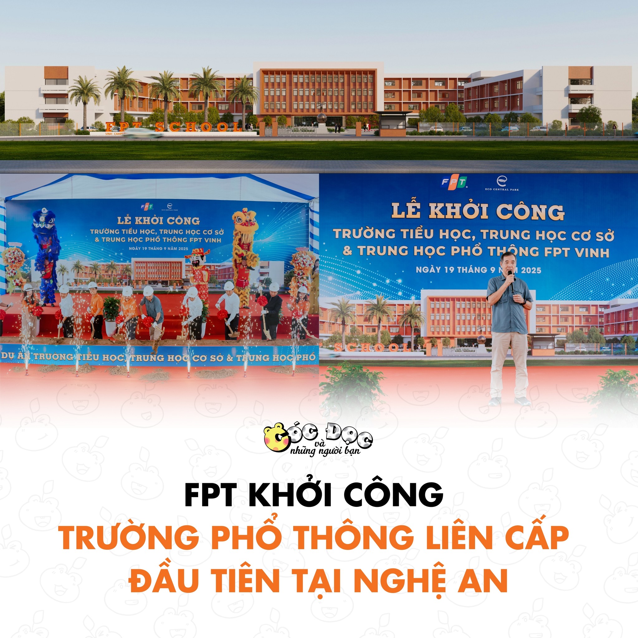 Cóc - FPT KHỞI CÔNG TRƯỜNG PHỔ THÔNG LIÊN CẤP ĐẦU TIÊN TẠI NGHỆ AN Ngày ...