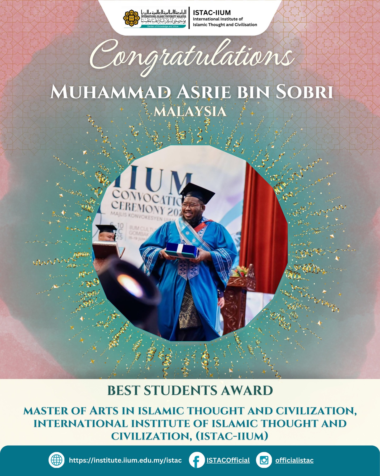 Heartiest congratulations to Muhammad Asrie bin Sobri for receiving the ...