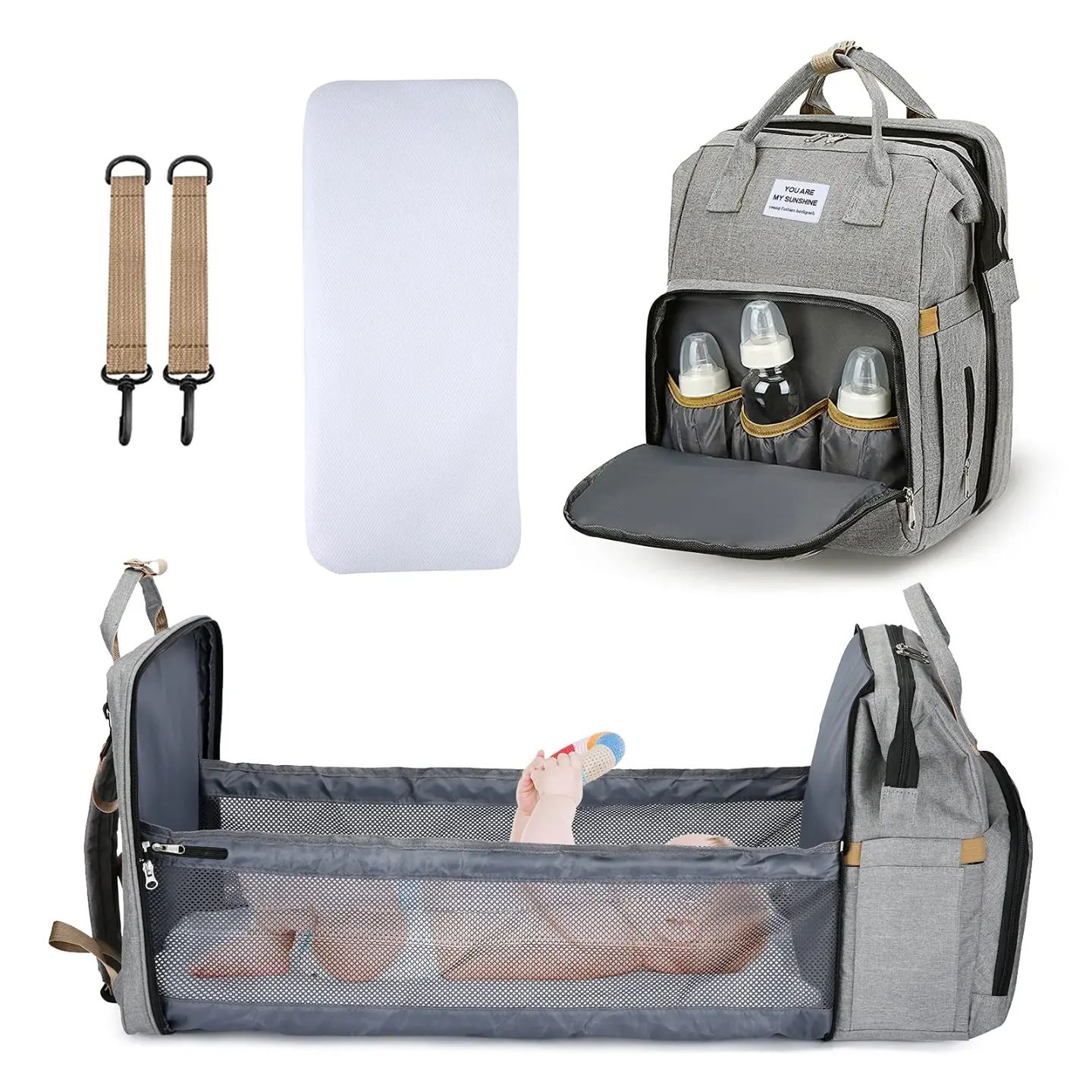 SONARIN Sac à Dos à Langer Bébé Premium Étanche - Grande Capacité, Sangle Poussette, Poches Isolées, Design Élégant Et Durable Pour Parents En Voyage