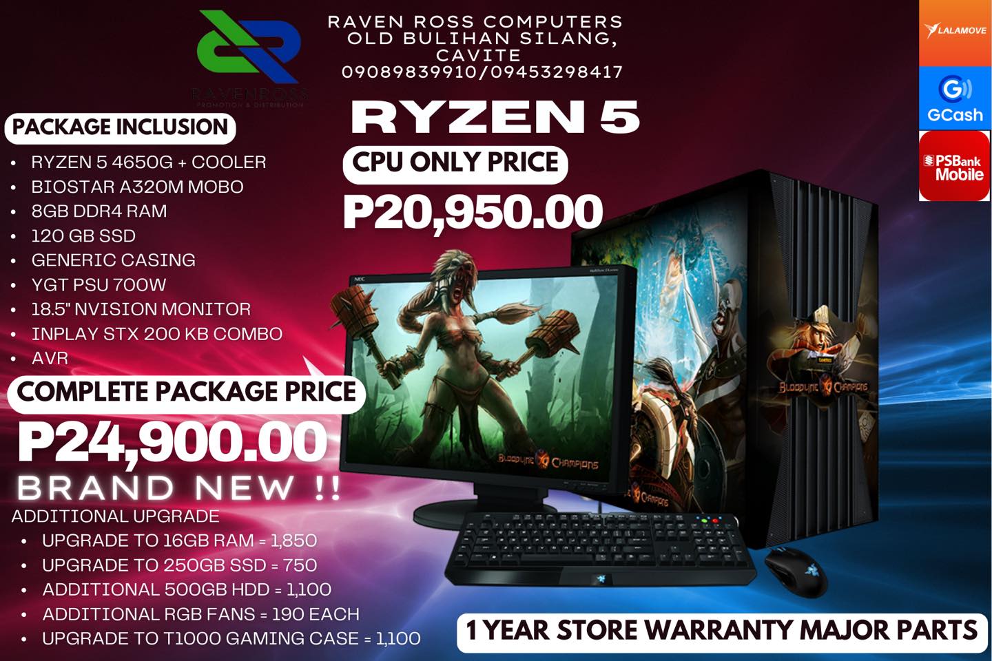 Intel core i5-8400/8500 8thgen 8gb ram ddr4 H310 Asus/Gigabyte