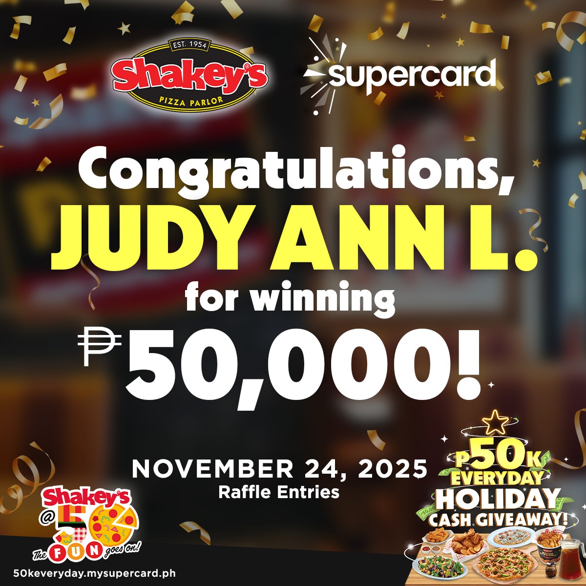 🎉 WINNER 14 OF 50 ANNOUNCEMENT! 🎉... - Shakey's Philippines | Facebook