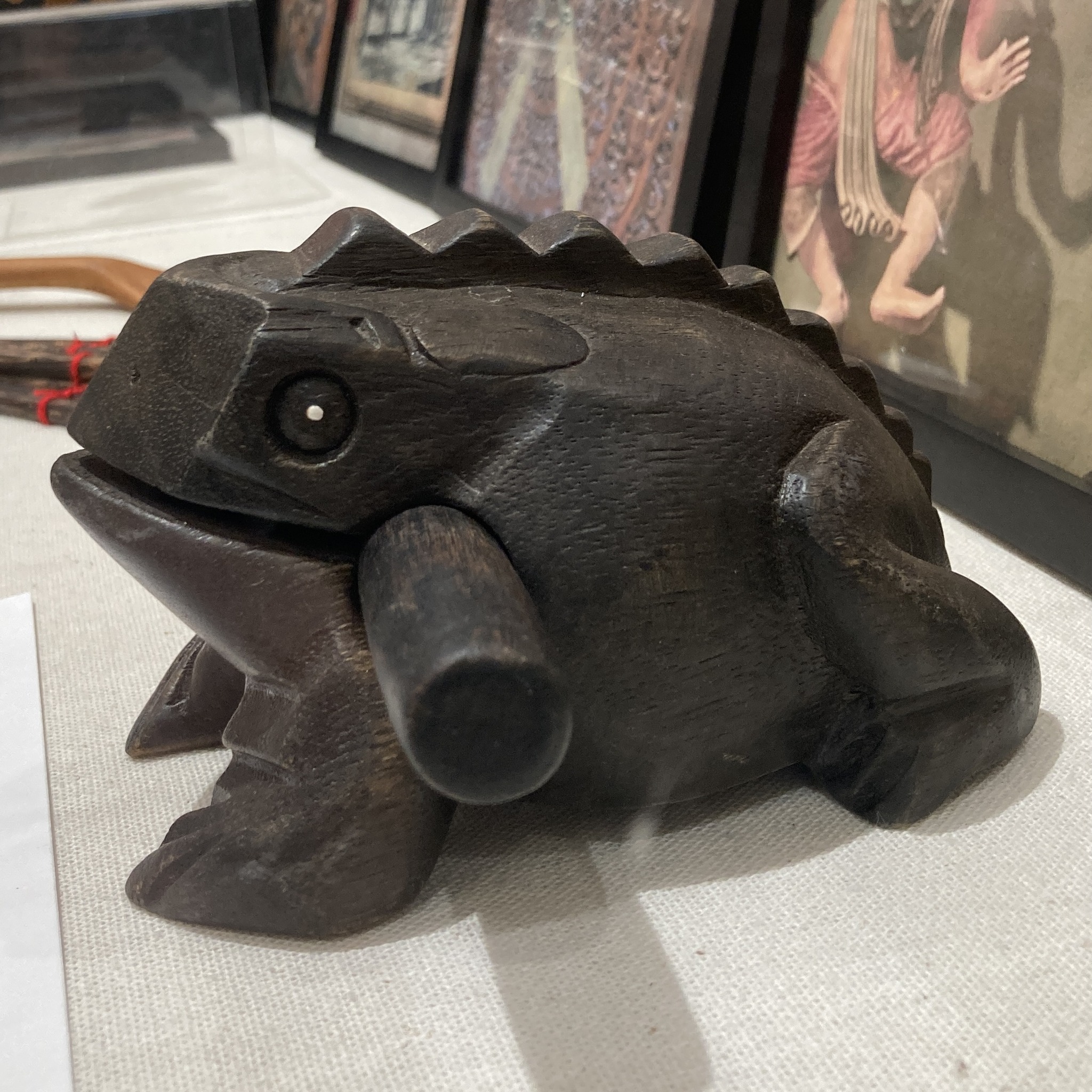 Croaking Frog Guiro, Thailand This hand-carved wooden percussion