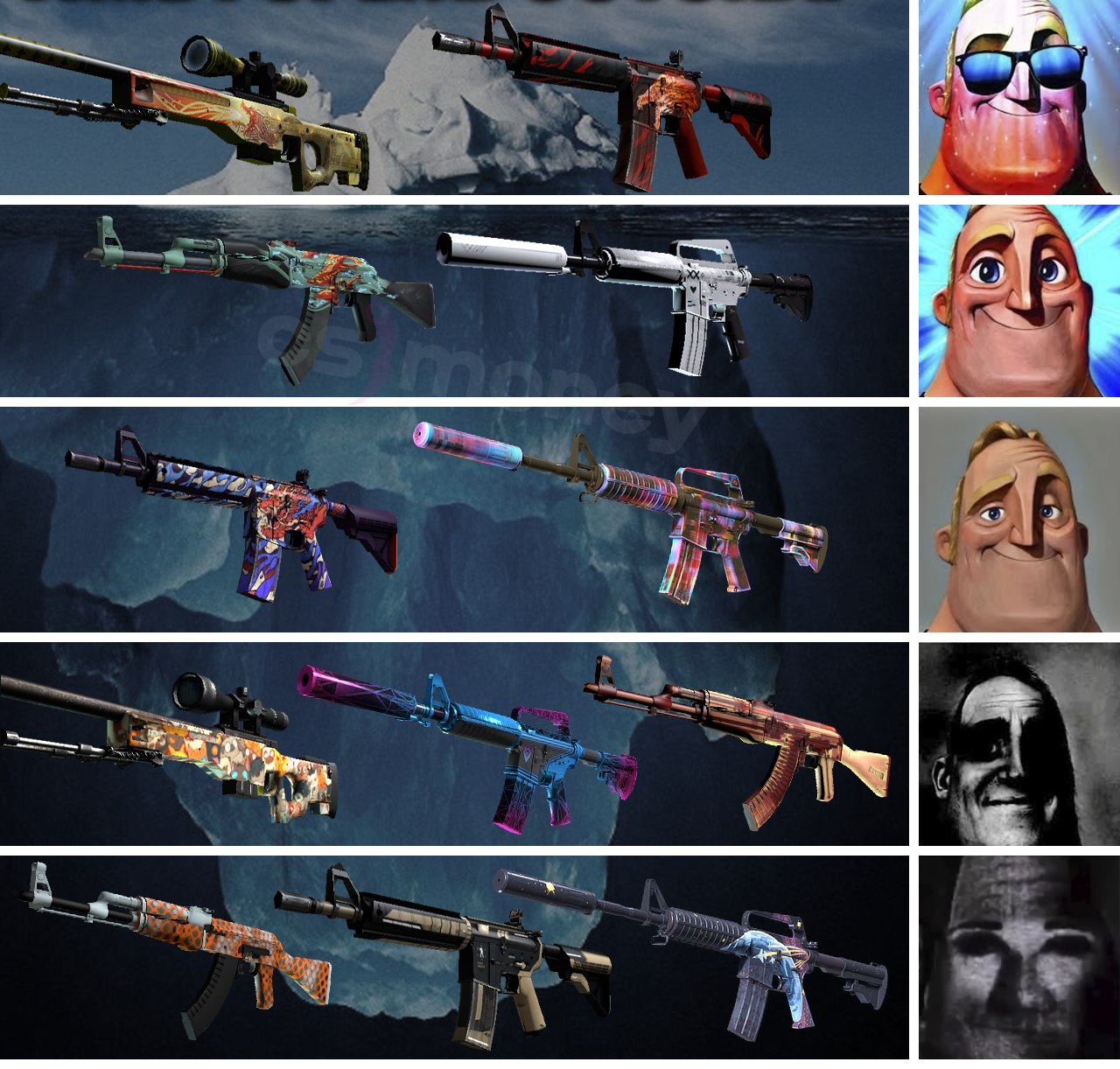 Cs.money - 😱 Most Accurate Skin Popularity Iceberg Is it just us or do ...