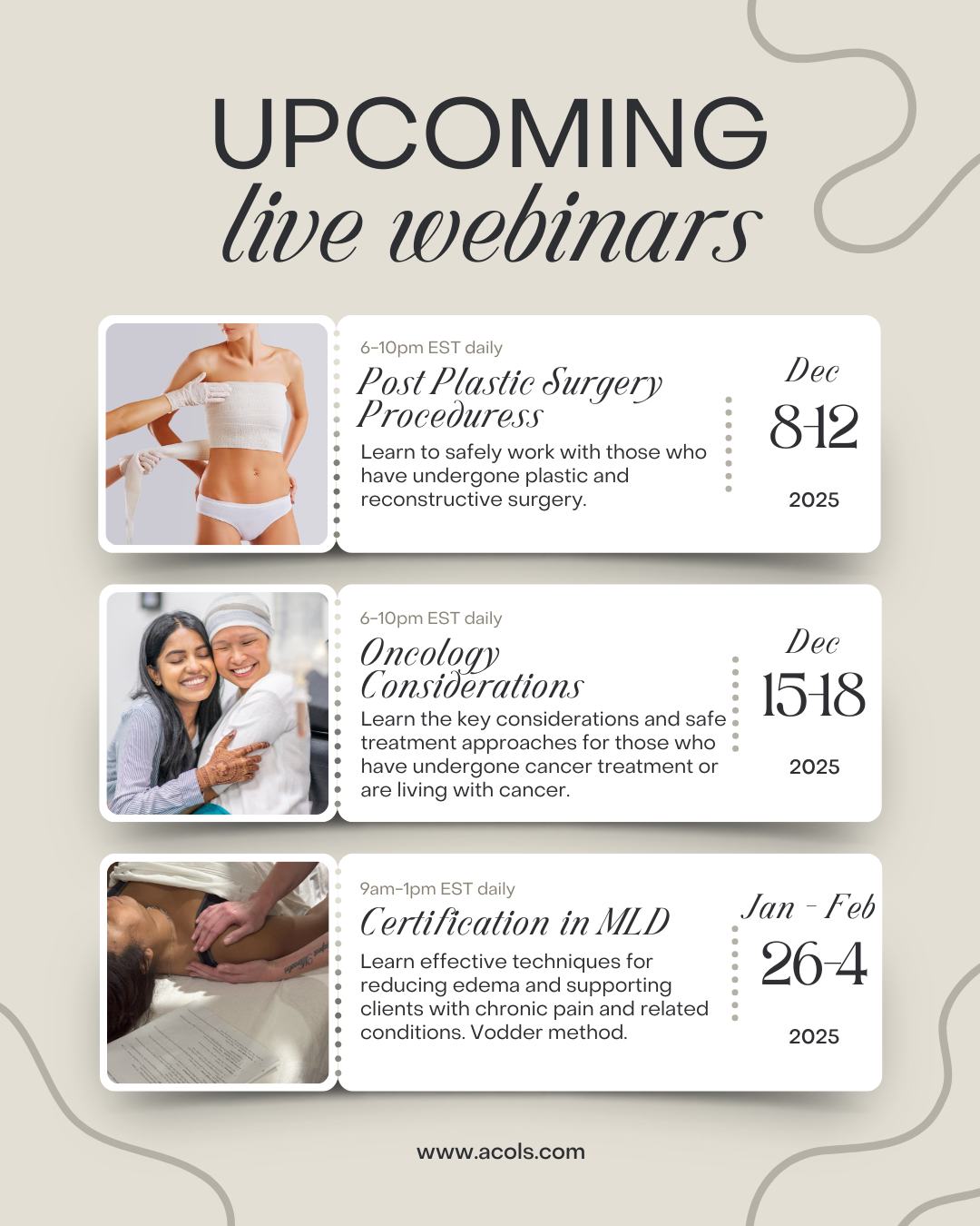 Join us for a live webinar!... - Academy of Lymphatic Studies | Facebook