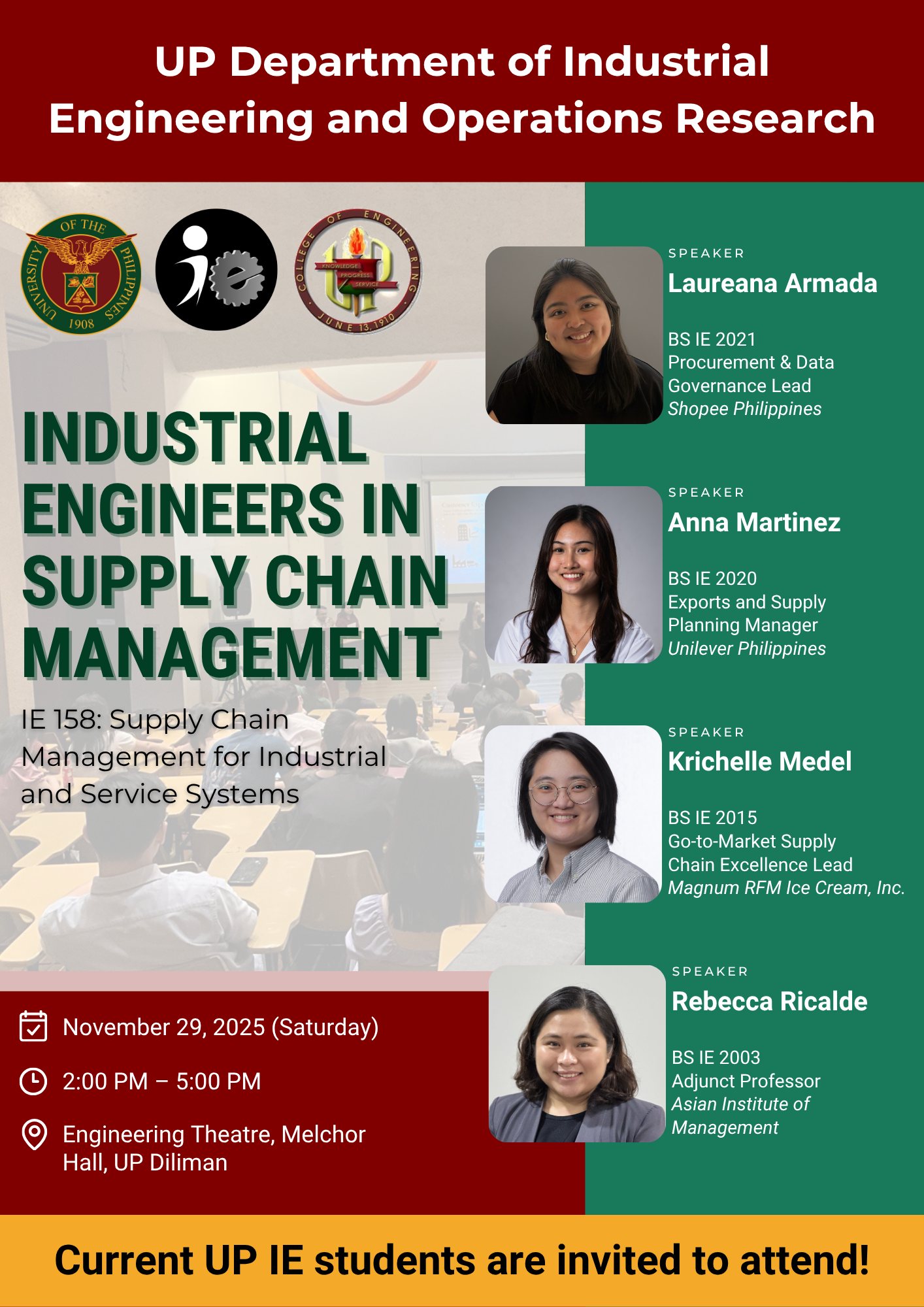 UPD Department of Industrial Engineering and Operations Research ...