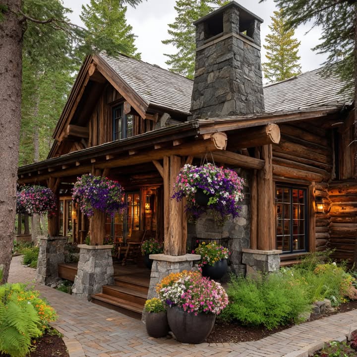 RusticLiving - Explore this charming rustic log cabin retreat with a ...