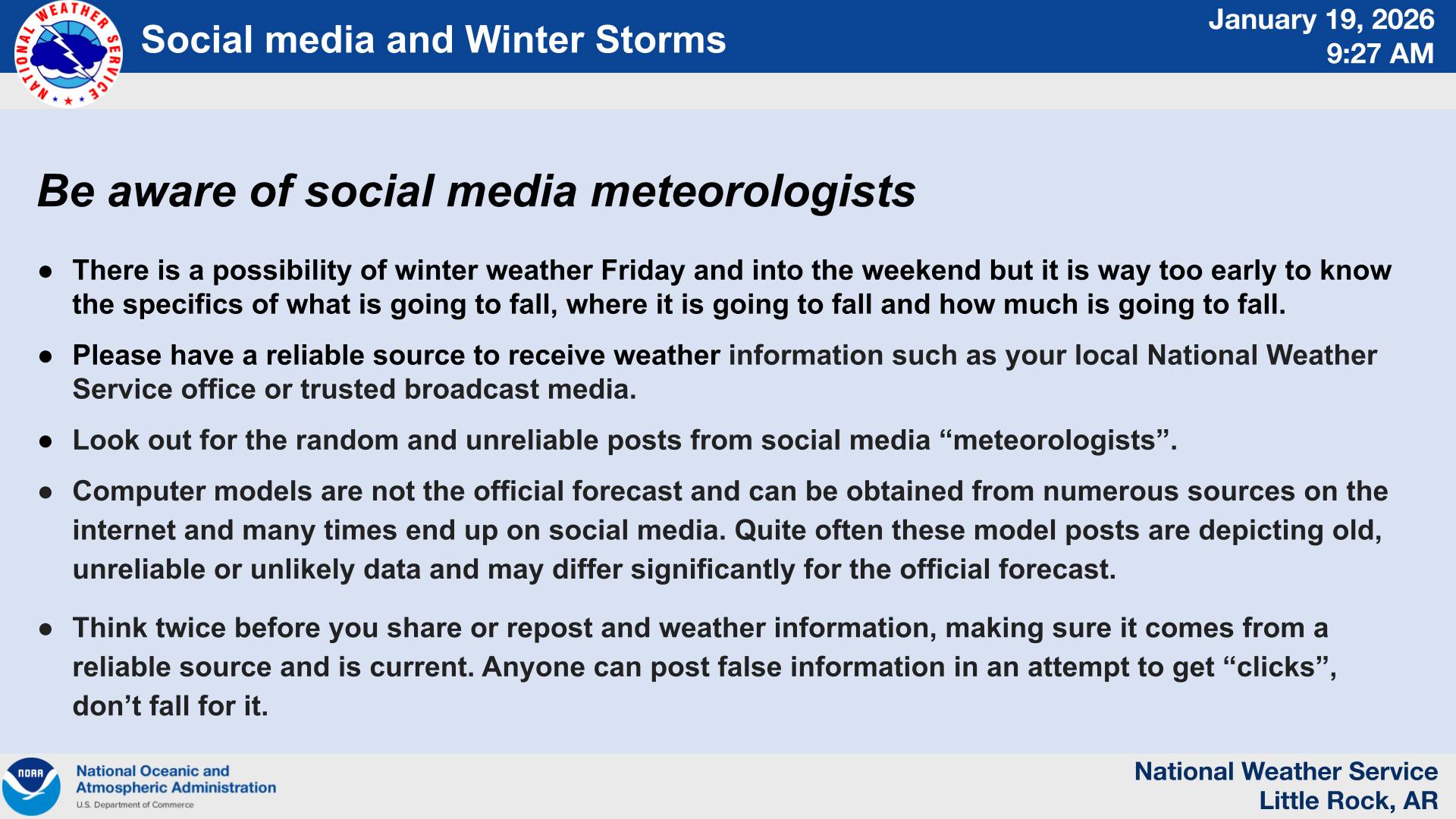 Winter... - US National Weather Service Little Rock Arkansas | Facebook