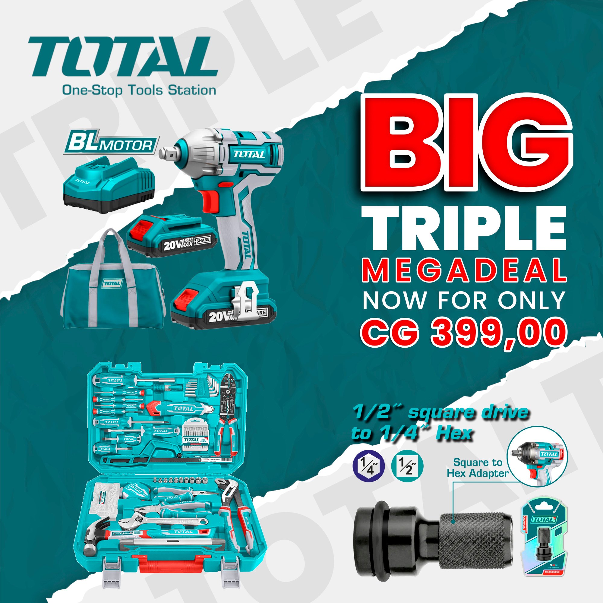 TOTAL - 🔧 TRIPLE MEGADEAL AT TOTAL TOOLS CURAÇAO! 💥 We’re serving a 20V ...