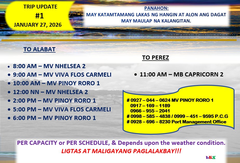 TRIP UPDATE No. 3 January 22, 2026 .... - Port of Atimonan | Facebook