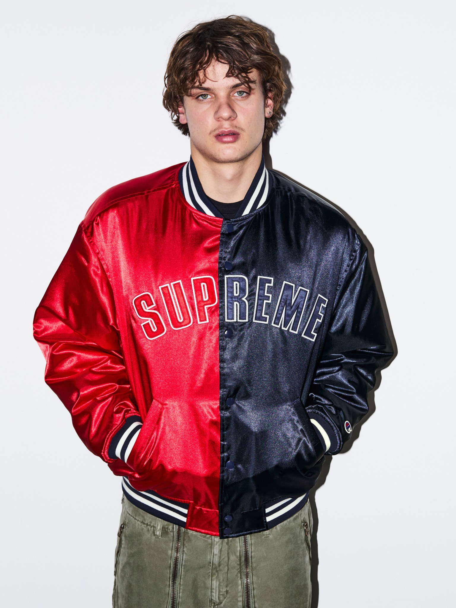 Supreme - Supreme®/Champion® Satin Varsity Jacket Supreme®/Alpha 