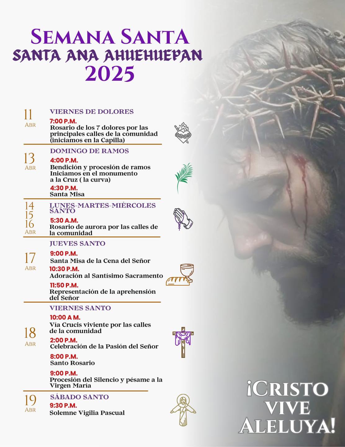 Santa - ️PROGRAMA DE SEMANA SANTA SANTA ANA AHUEHUEPAN 💜 | Facebook
