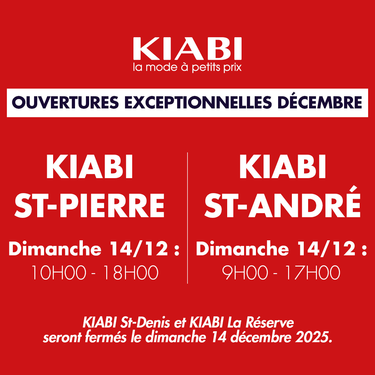 Kiabi Ouverture Exceptionnelle Dimanche