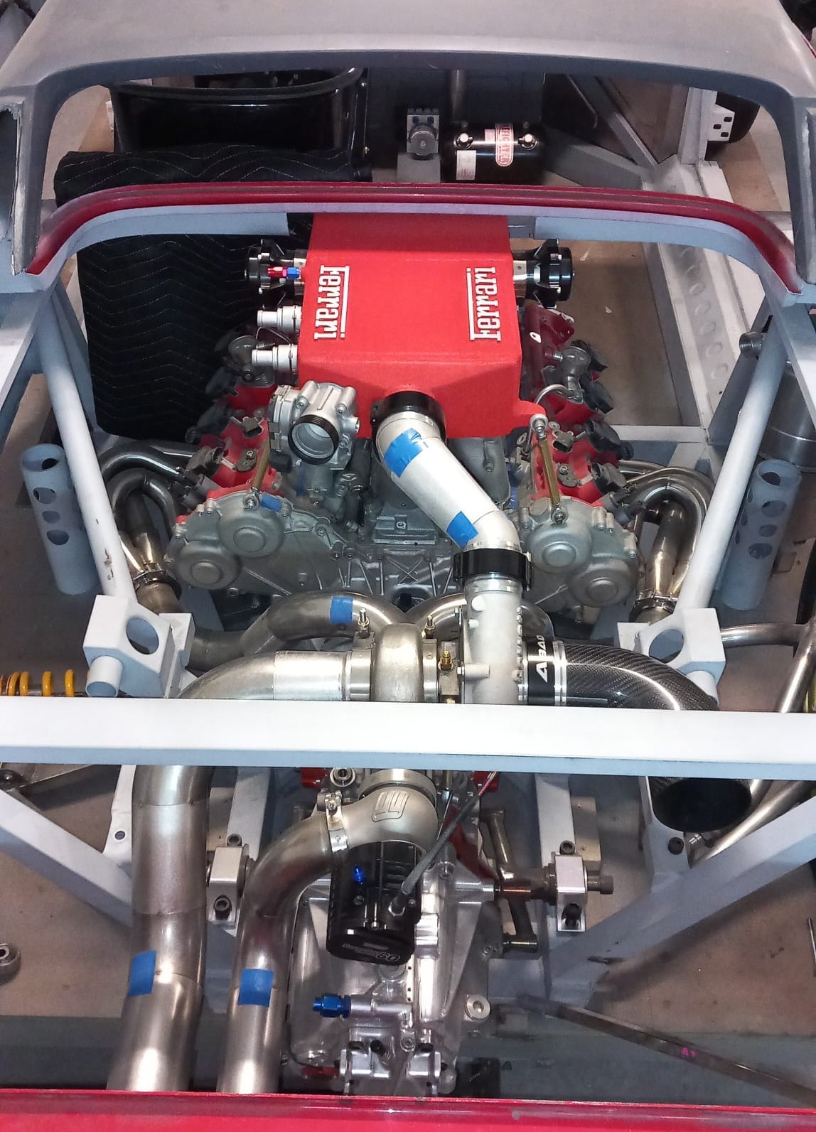 Using Ferrari 308 Body and a 900+Hp Ferrari 488 GTB Engine, this