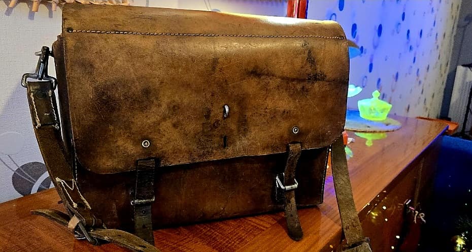 Sac Vintage En Cuir Cognac - Petite Mallette Docteur Dame, Fabriqué En France