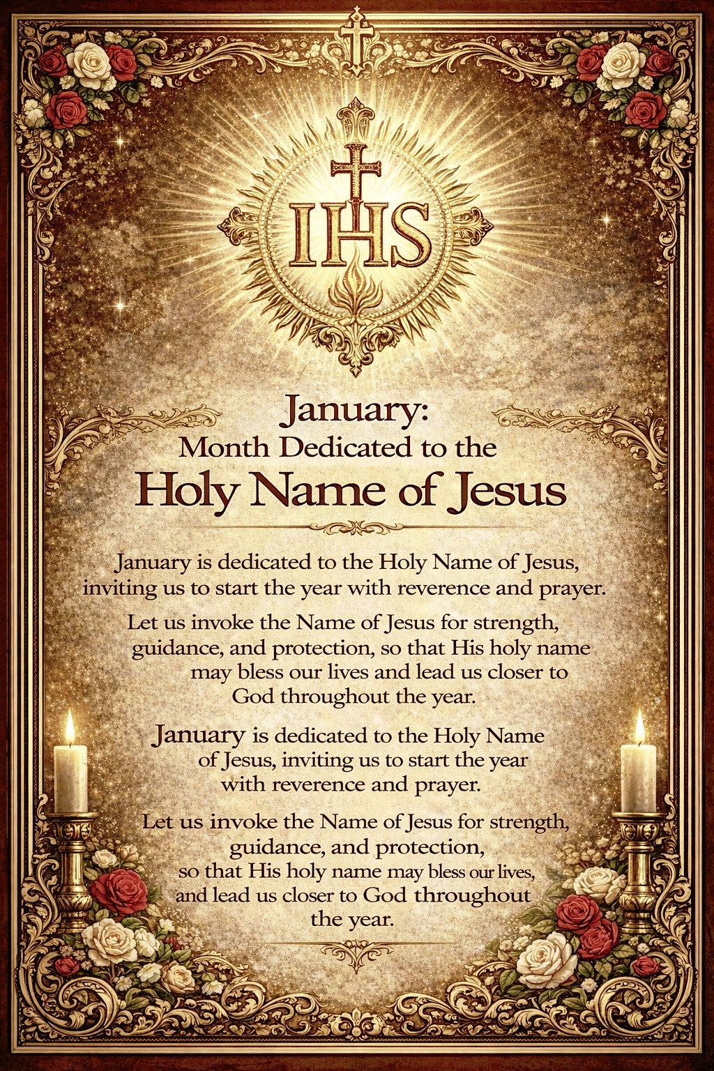 Our - January: Month Dedicated to the Holy Name of Jesus The month of ...