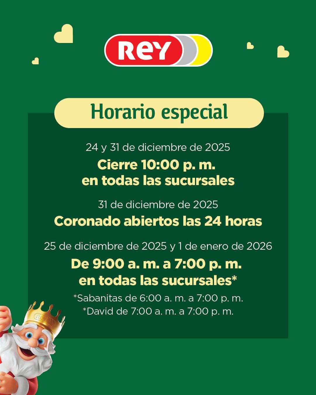 Supermercados - Les compartimos nuestros horarios especiales, para ...