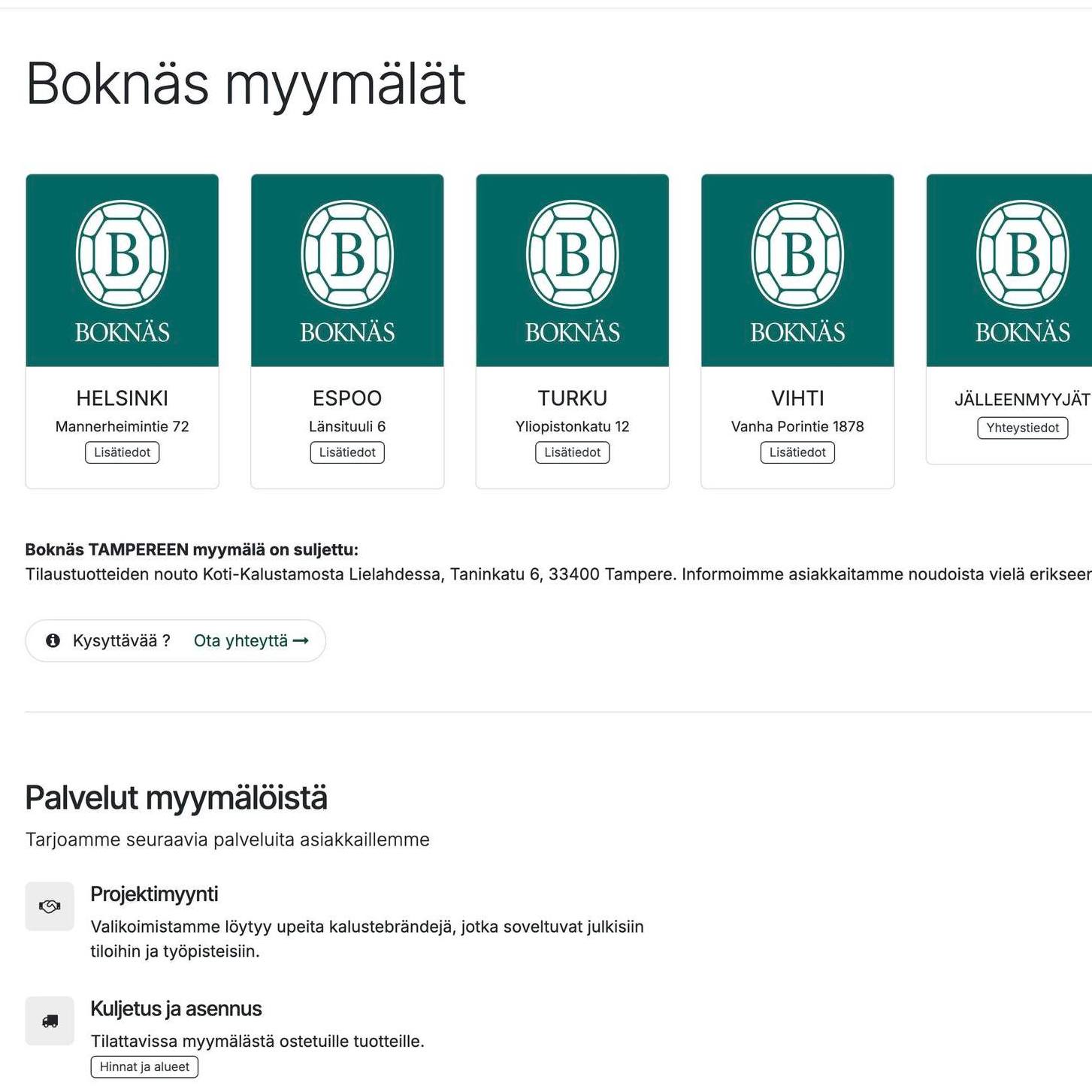 Boknäs Huonekalut - Outlet-tuotteemme siirtyivät Tori.fi-palveluun ...