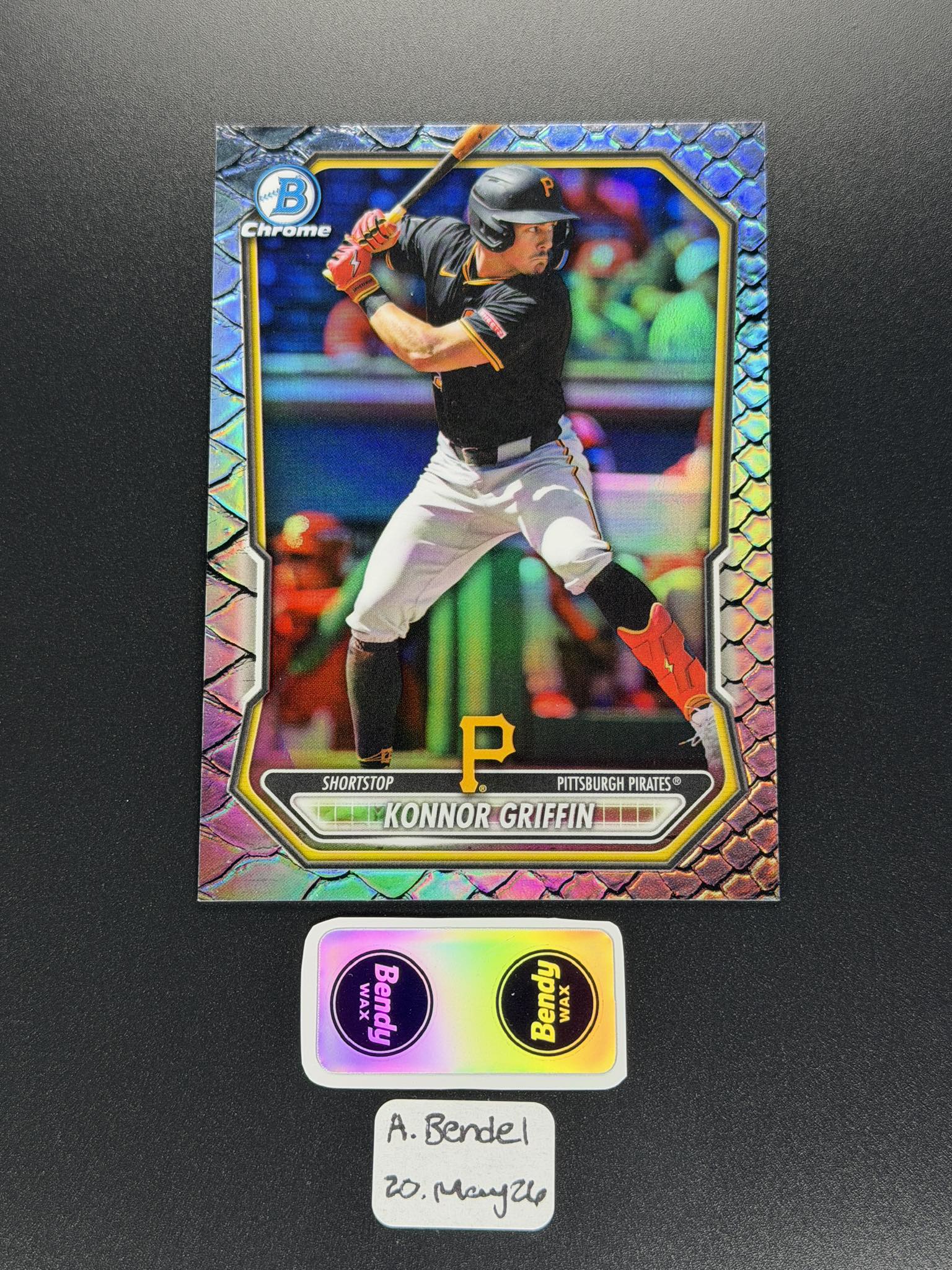 2026 Bowman Chrome Konnor Griffin reptilian refractor baseball card