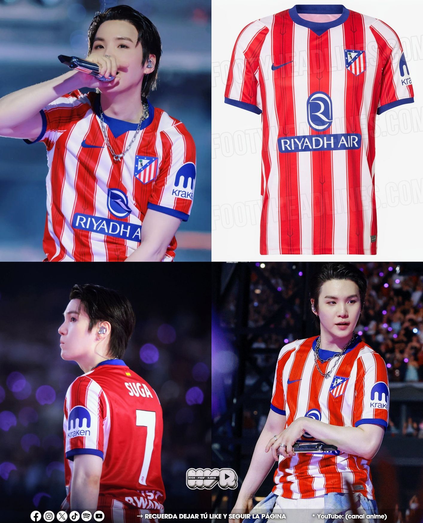 ? | SUGA de BTS lució el nuevo jersey de local 26/27 del Atlético 