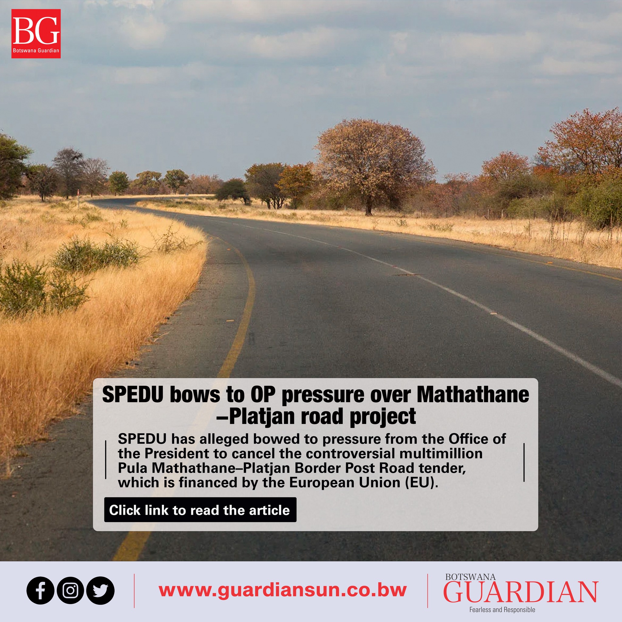The construction of the road has, over... - Botswana Guardian | Facebook