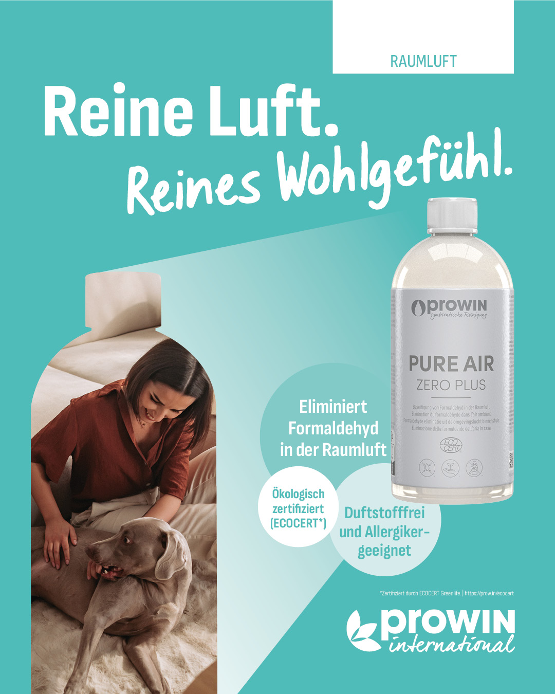 Für frische Luft ganz ohne Duftstoffe! 💨 Mit PURE AIR ZERO PLUS* neutralisierst du gezielt Schadstoffe wie Formaldehyd** aus deiner Raumluft und reduzierst unangenehme Gerüche – ganz ohne Zusatz von