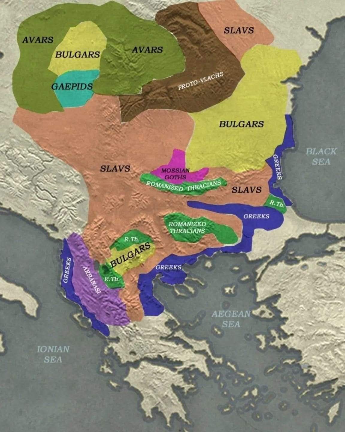 World - 🤔 Ethnic composition of the Balkans in 700 AD. The map is as ...
