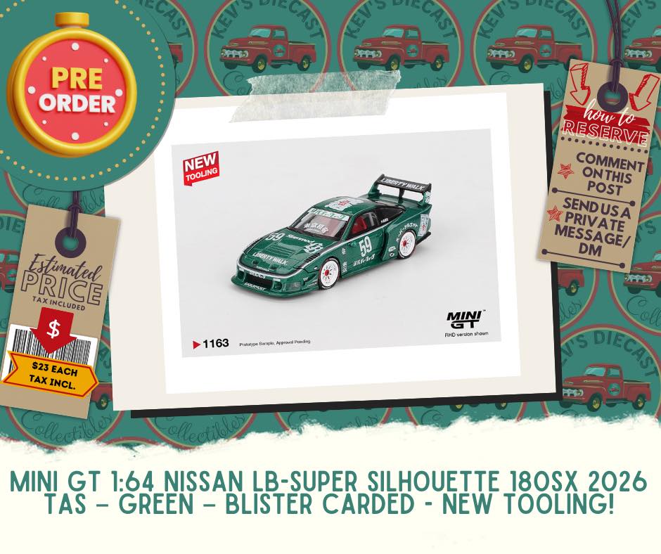 Reserve Now: Mini GT 1:64 Nissan LB-Super Silhouette 180SX 2026