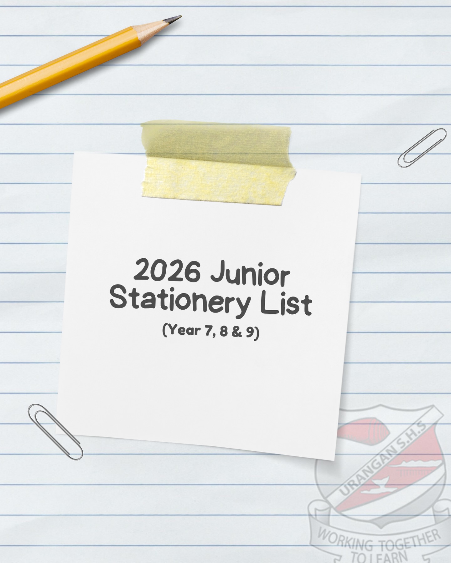 Urangan - You can access the USHS 2026 Junior Stationery List on the ...