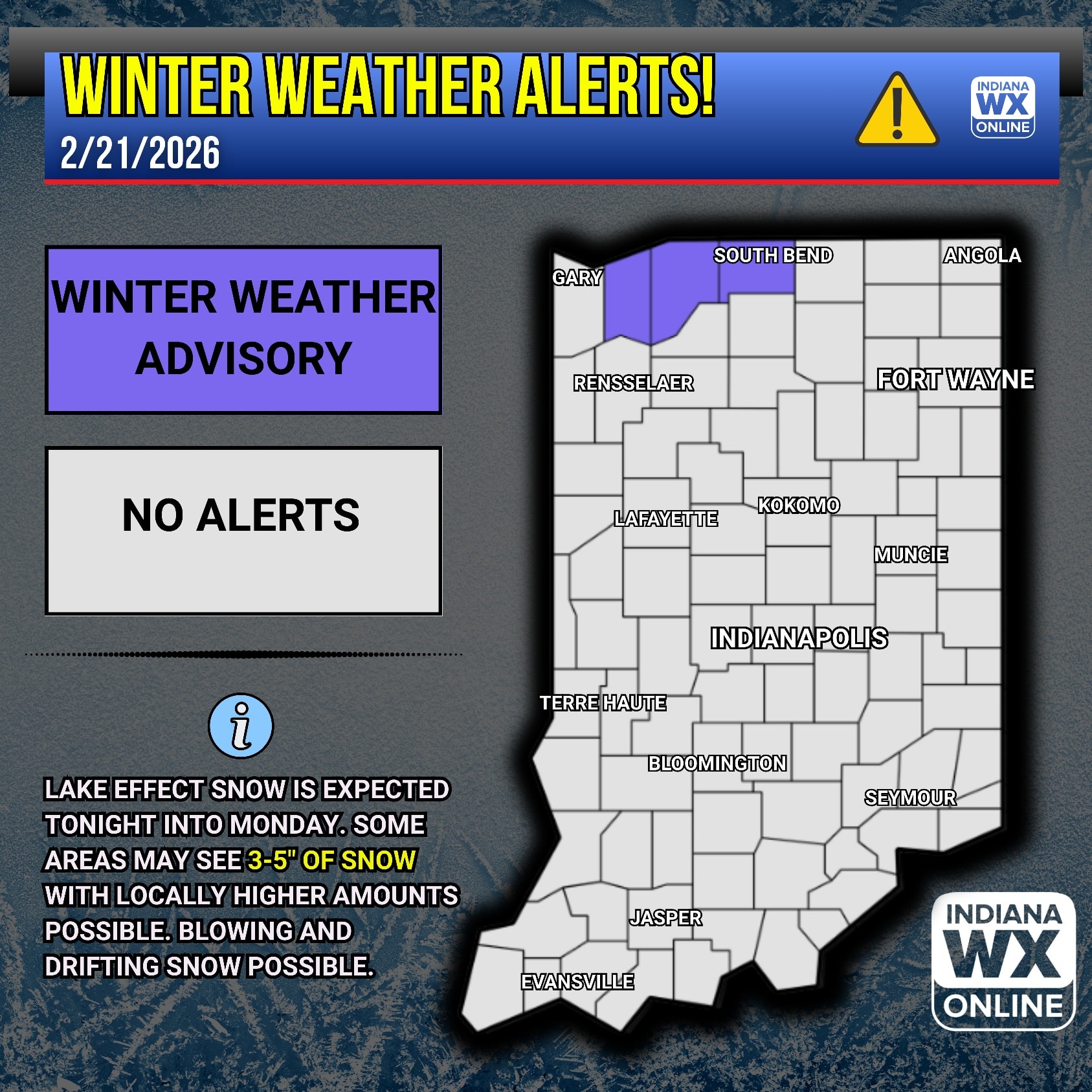 ⚠️ Winter weather advisories are... - Indiana Weather Online | Facebook