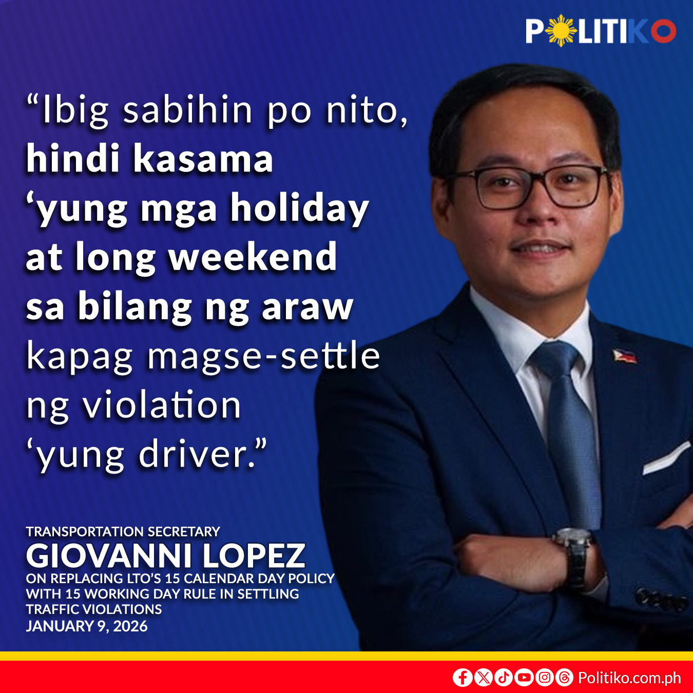 The Department of Transportation (DOTr) has imposed changes in traffic enforcement rules, including halting confiscation of driver's license involved in traffic violations. The much-criticized 15 cal