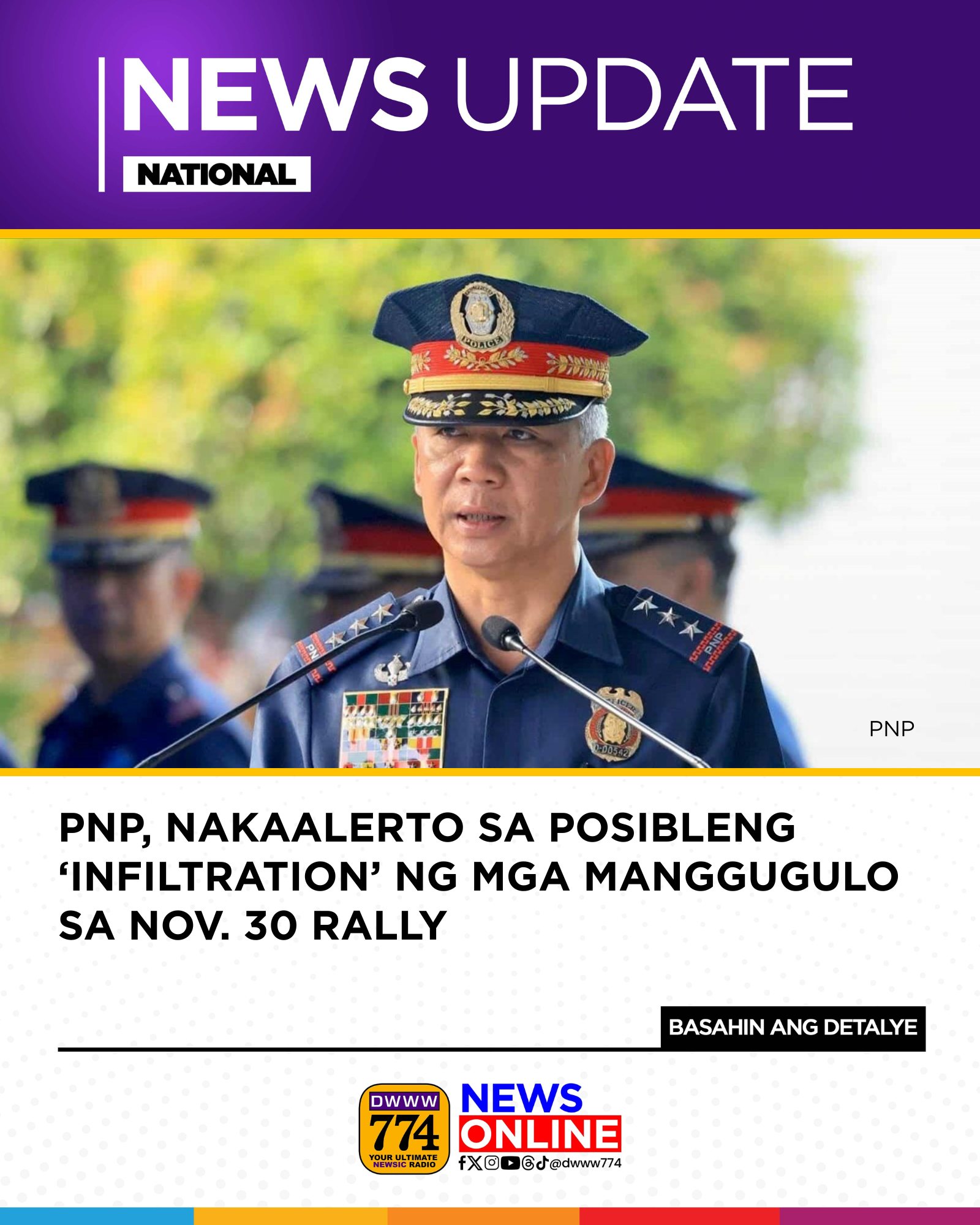 DWWW - NEWS | Tututukan ng Philippine National Police (PNP) ang ...