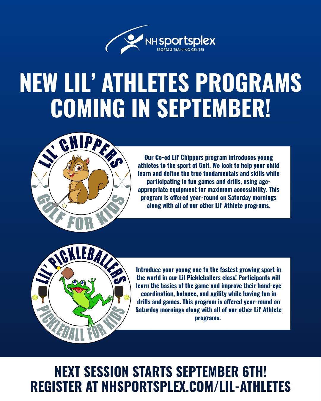 NH Sportsplex - 🚨 NEW Lil’ Athletes Programs are coming... | Facebook