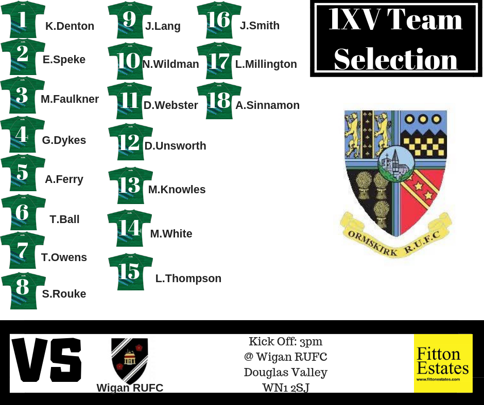 !! 1XV Squad Announcement !!... - Ormskirk Rugby Club