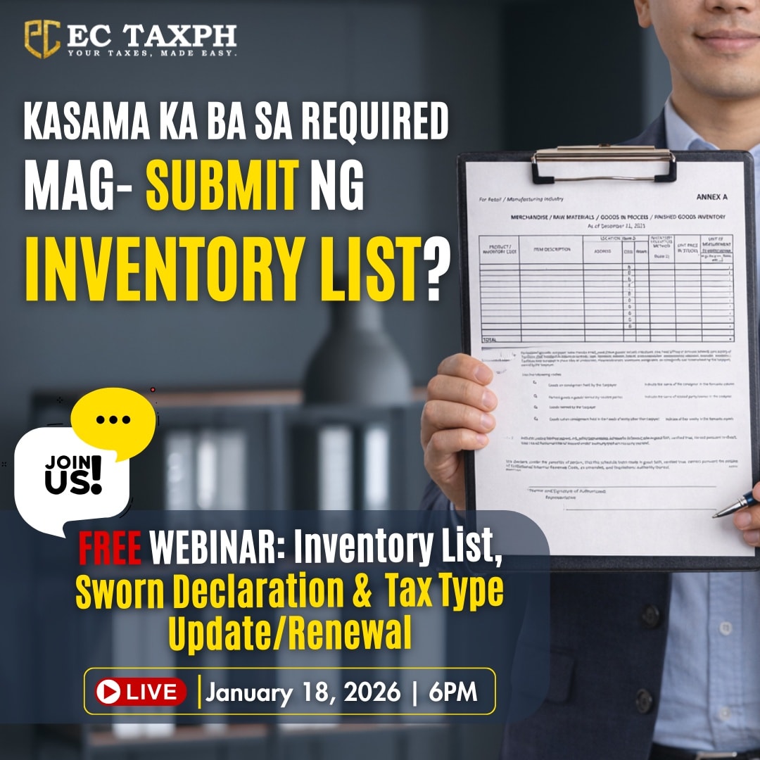 EC TAXPH - 𝗞𝗮𝘀𝗮𝗺𝗮 𝗸𝗮 𝘀𝗮 𝗻𝗲𝗲𝗱 𝗺𝗮𝗴 𝗽𝗮𝘀𝗮 𝗻𝗴 𝗶𝗻𝘃𝗲𝗻𝘁𝗼𝗿𝘆 𝗹𝗶𝘀𝘁 𝗯𝘆... | Facebook