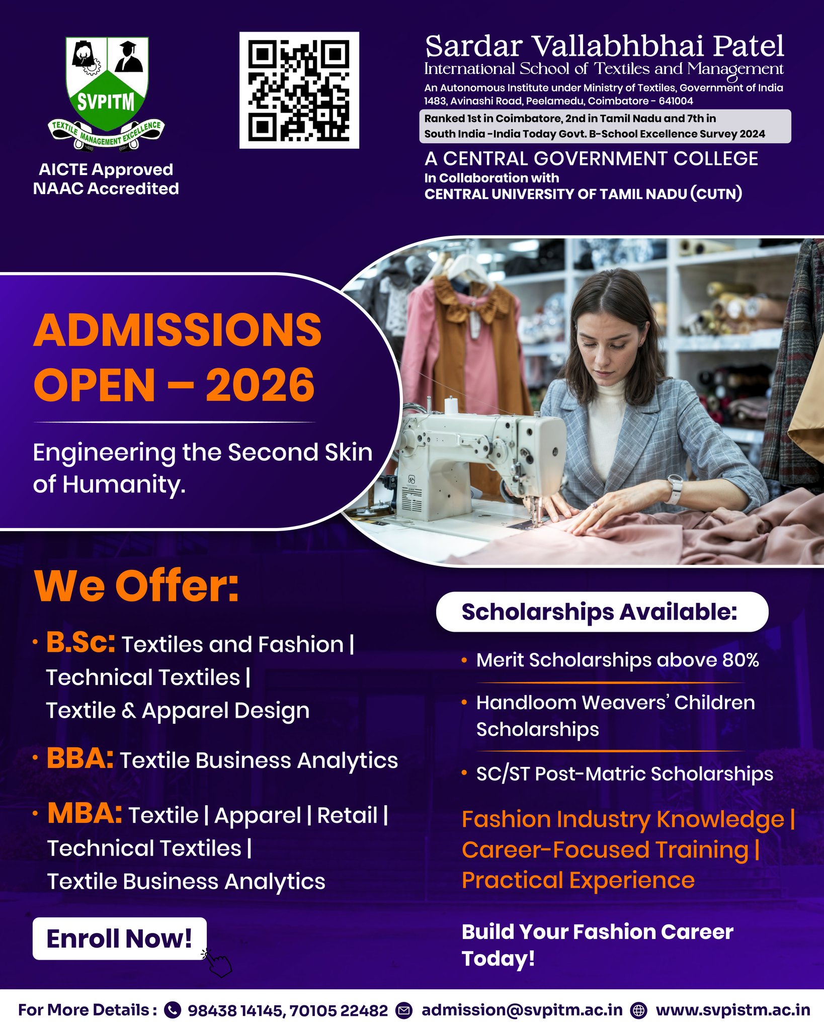 Your future in textiles starts here. 🎓 Admissions Open 2026 at Sardar ...