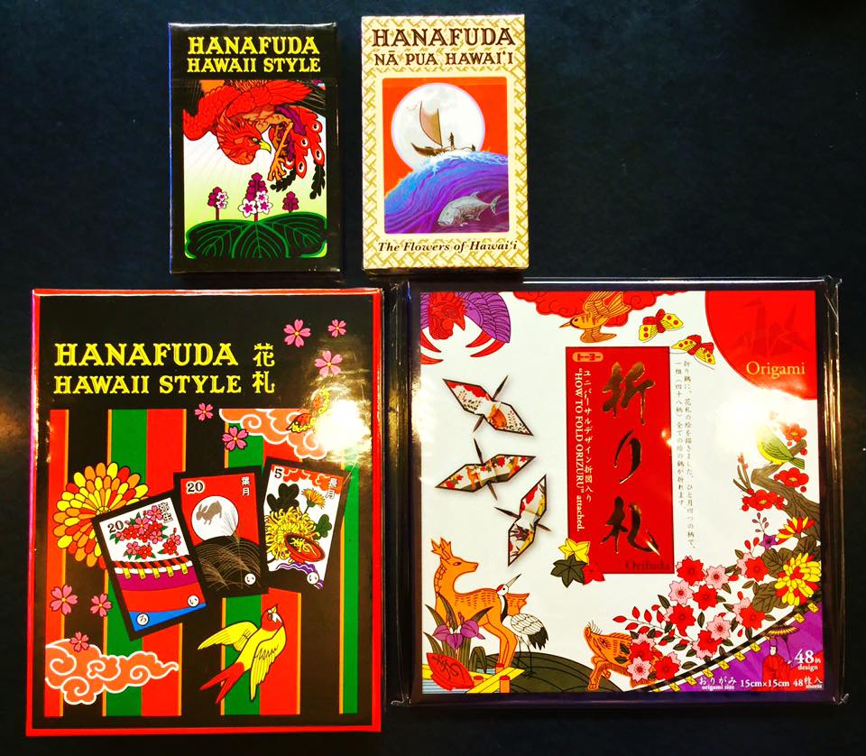 Hanafuda Hawaii Style play cards are available at Hakubundo (both